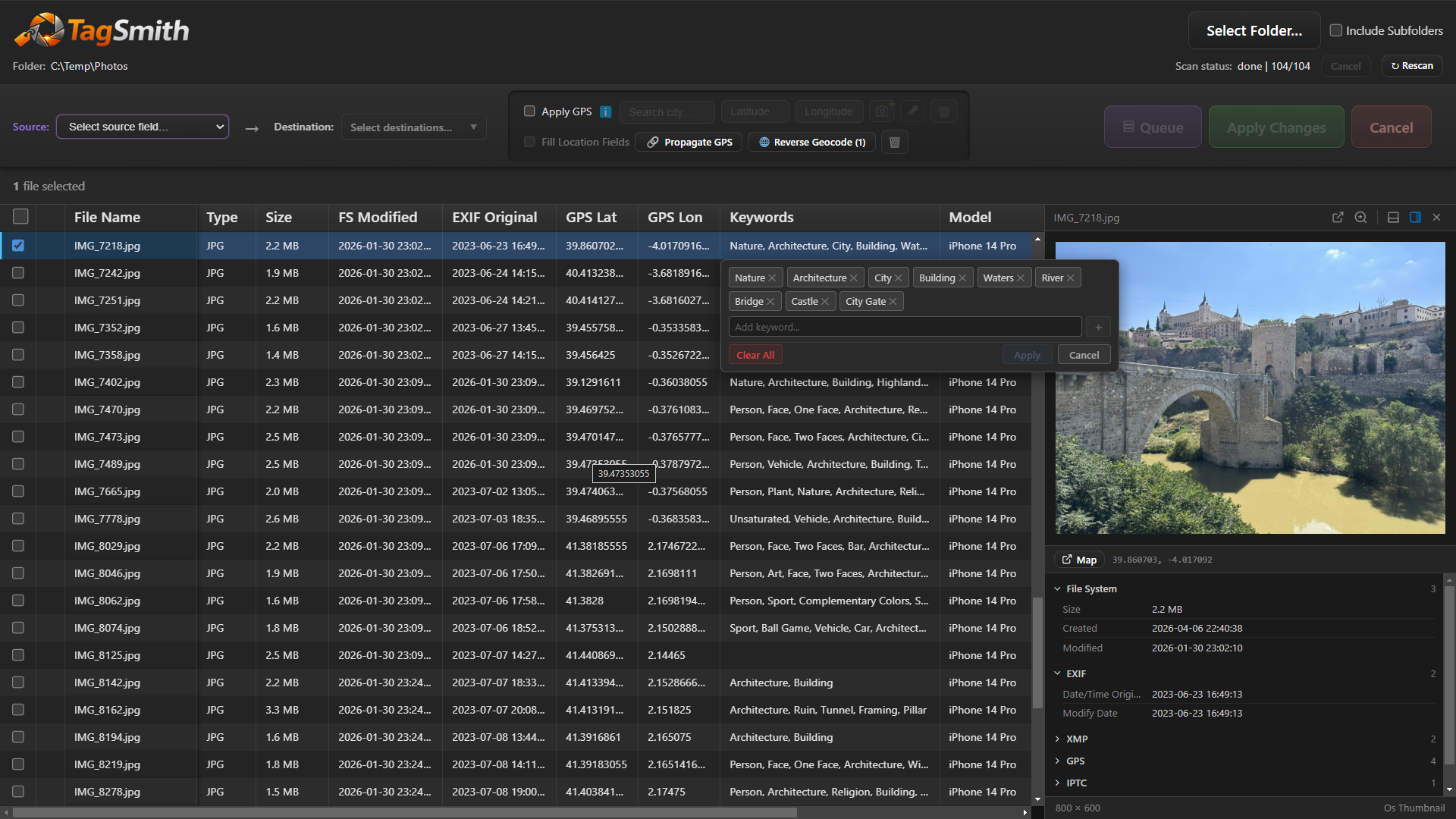 Add, remove, or clear keywords surgically – without overwriting existing tags